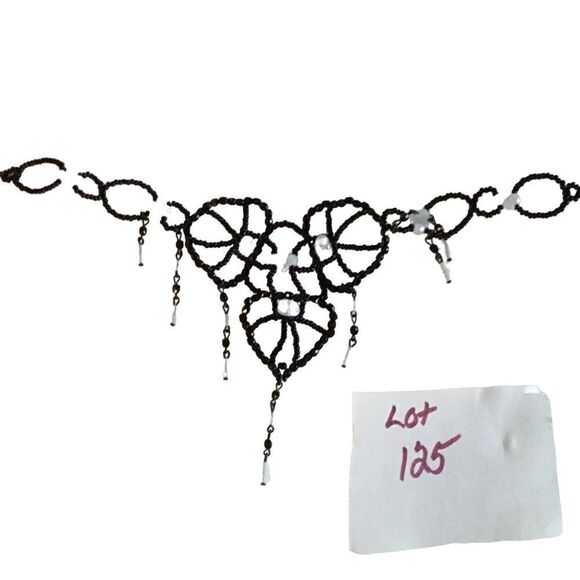 QVC glass beaded necklace, chocker style - Picture 5 of 8